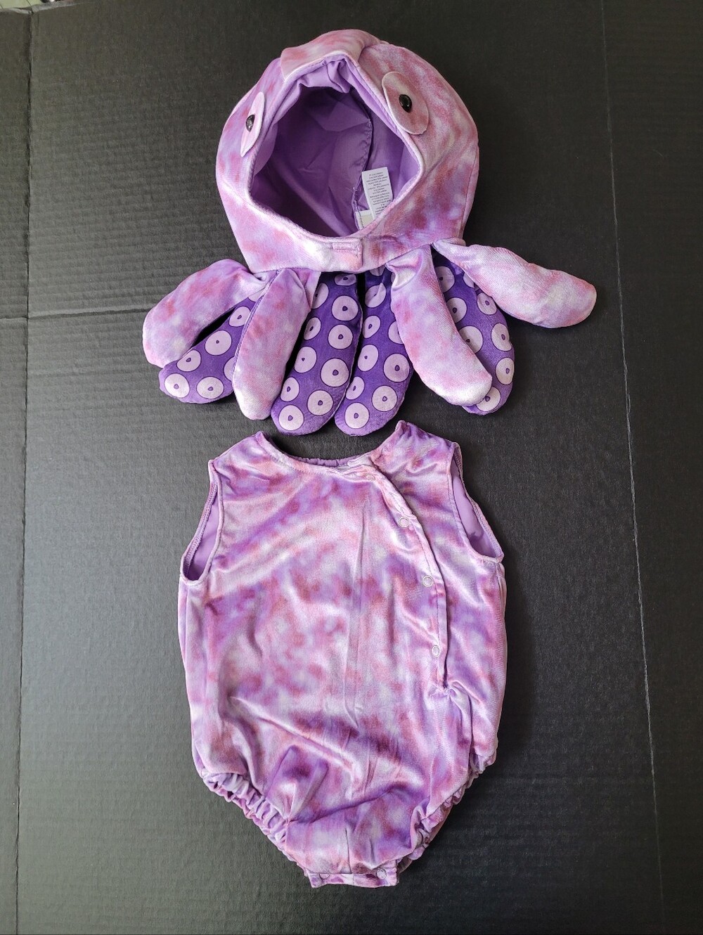 Pottery Barn Kids Purple Tie-Dye Octopus Costume Romper 2 Piece Set Halloween